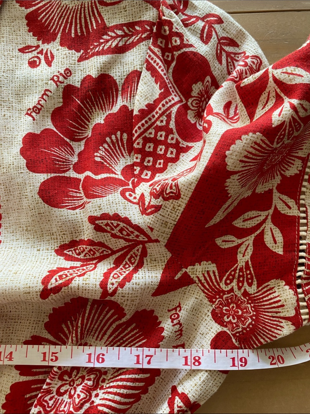 FARM Rio Pineapple Garden Jumpsuit Size XS Red Cream Floral Tie-Waist Boho Chic - Picture 13 of 14